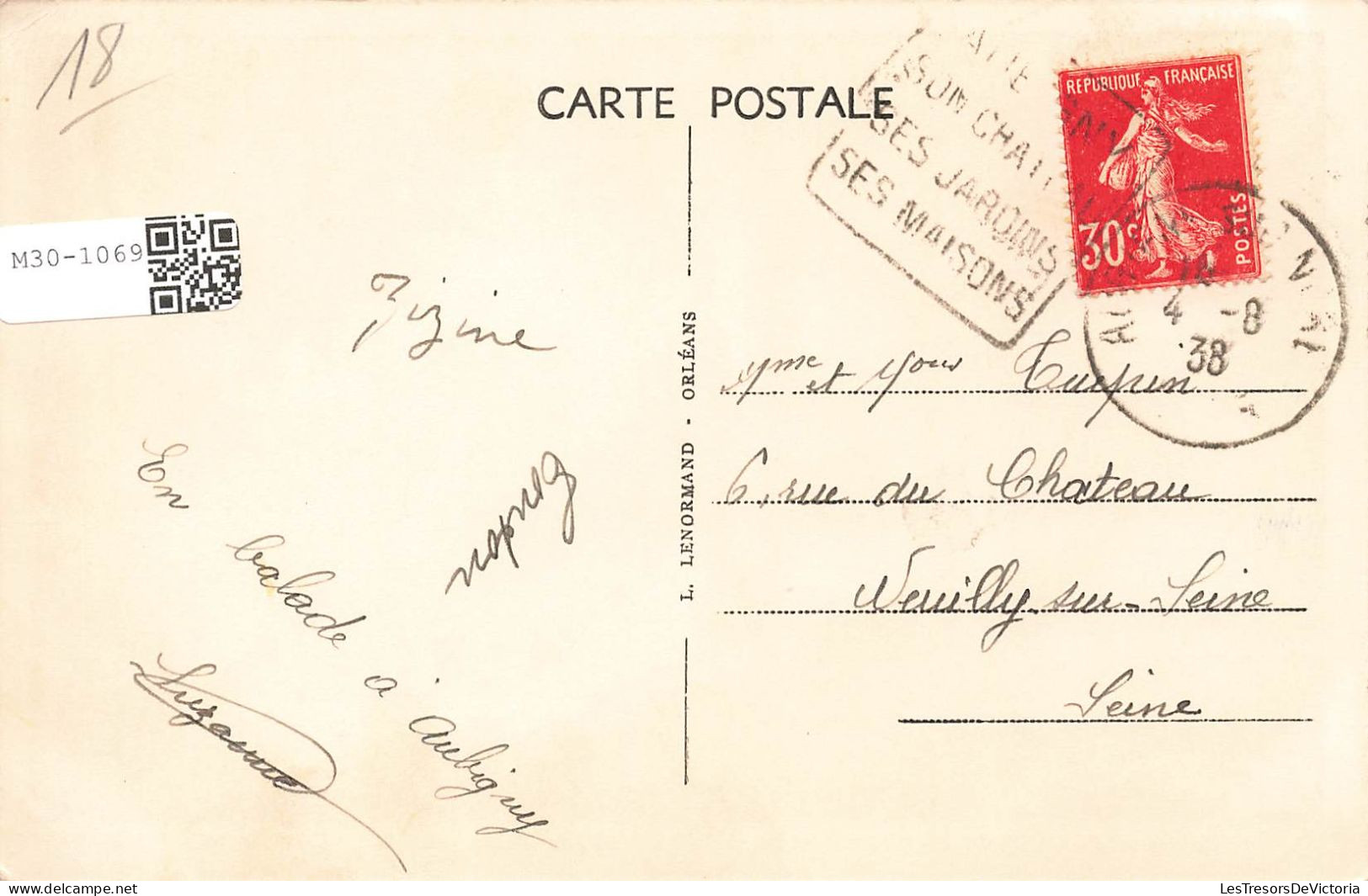FRANCE - Environs D' Aubigny Sur Nere - Le Château De La Verrerie - L'Avenue Et L'étang - Carte Postale Ancienne - Aubigny Sur Nere