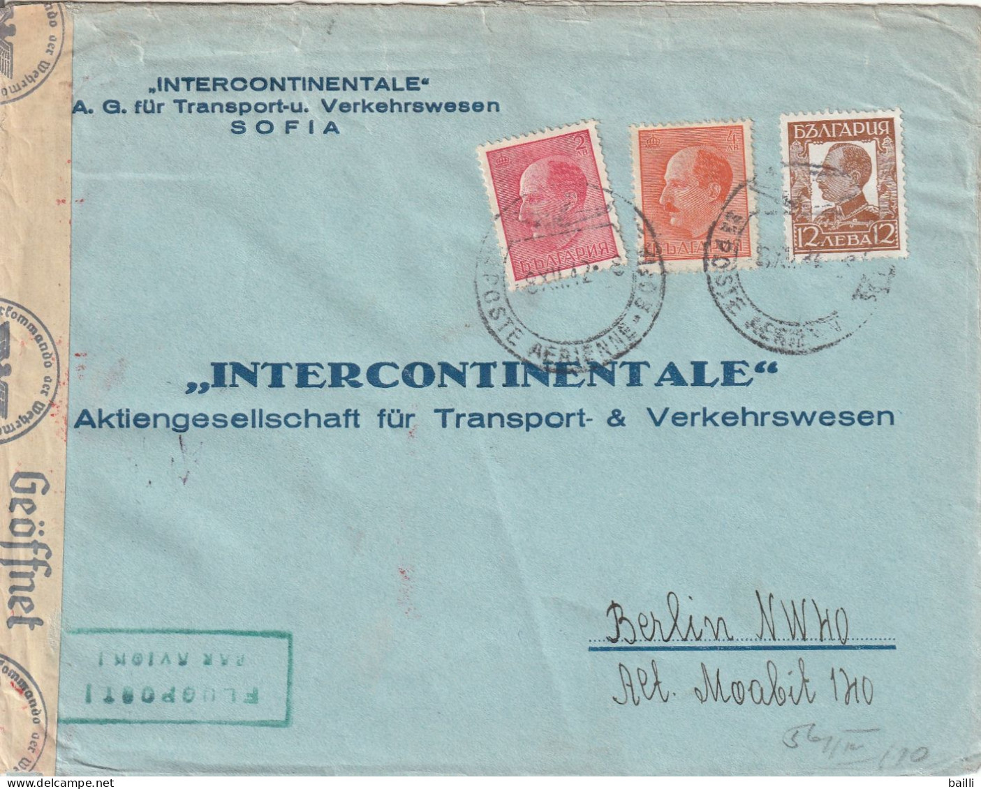 Bulgarie Lettre Censurée Pour L'Allemagne 1942 - Covers & Documents