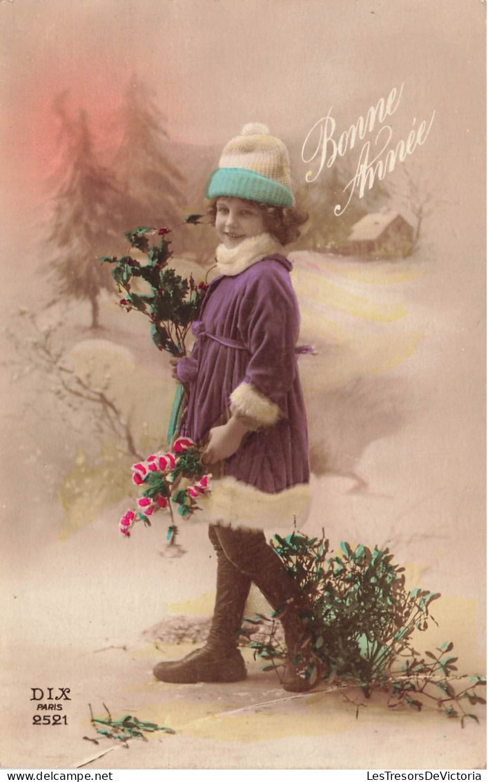 FETES ET VOEUX - Nouvel An - Une Petite Fille Marchant Dans La Neige - Colorisé - Carte Postale Ancienne - Nouvel An