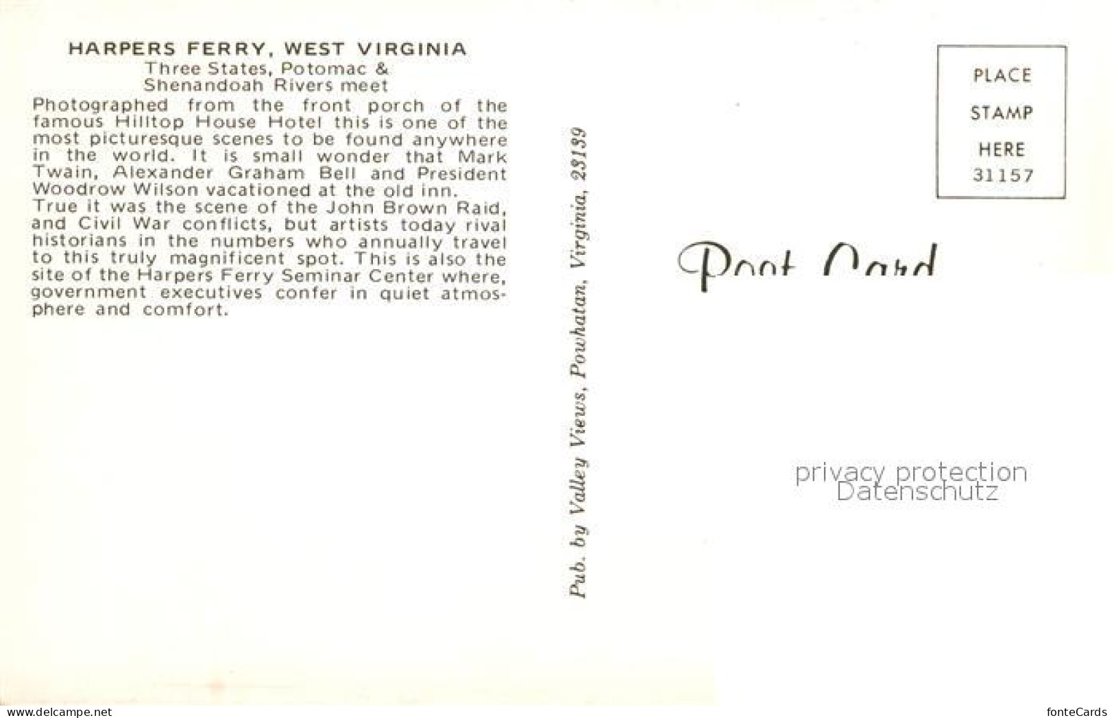72944135 West_Virginia_US-State Harpers Ferry Potoac And Shenandoah Rivers - Altri & Non Classificati