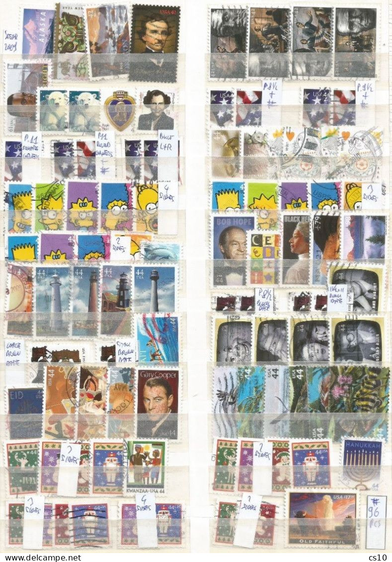 USA Selection 2009 Yearset 96 Pcs OFF-Paper Mostly VFU Incl.HV Old Faithful, Coil # + Simpson + HVs+ Flags + ATM Bklt ! - Années Complètes