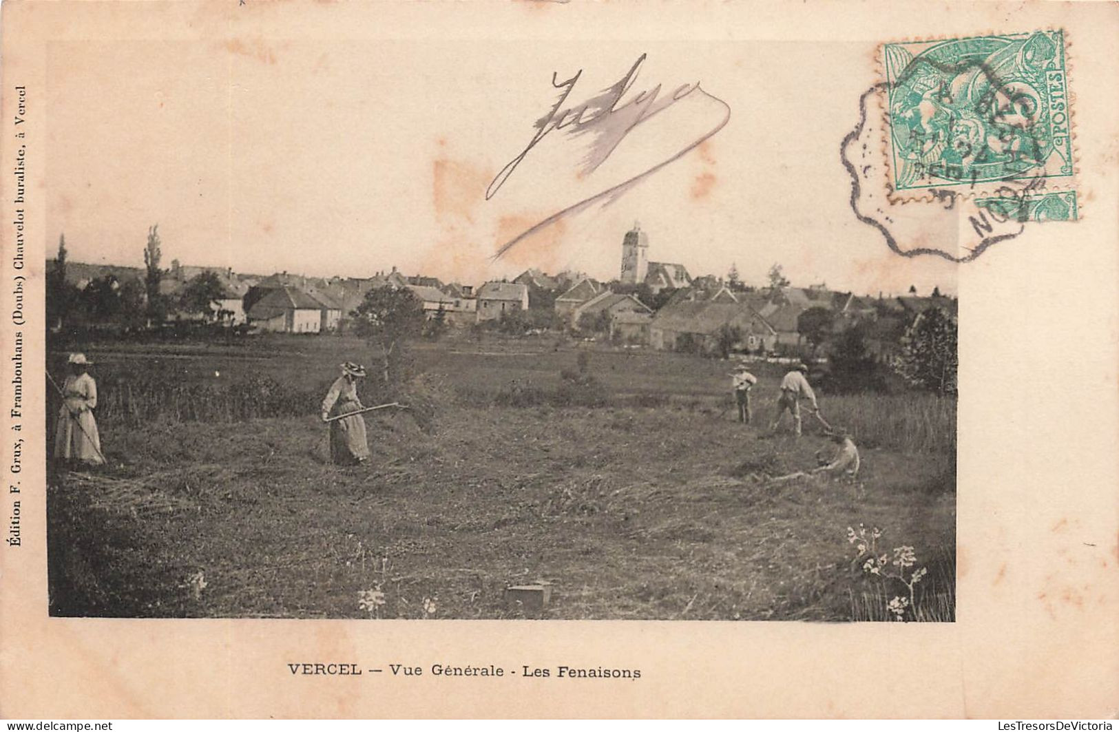 FRANCE - Vercel - Vue Générale - Les Fenaisons - Paysans - Oblitération Ambulante - Carte Postale Ancienne - Other & Unclassified
