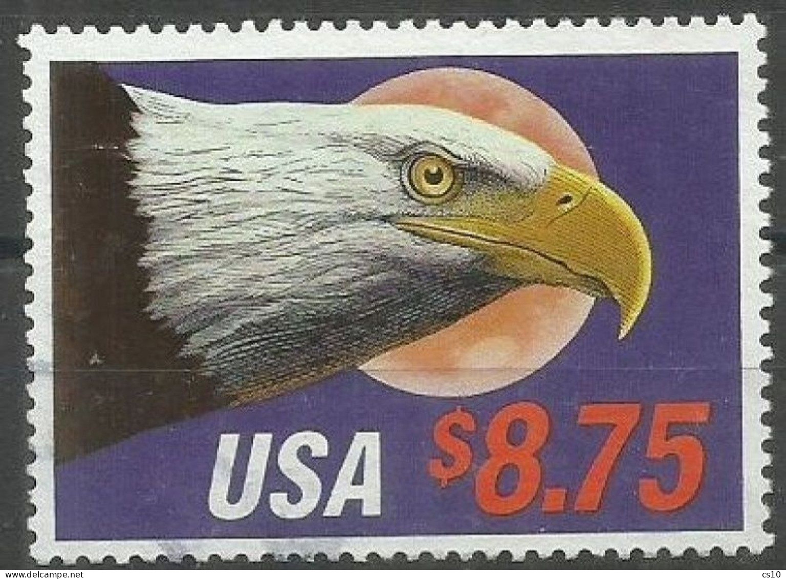 USA Express Mail 1988 Eagle & Moon High Value 8.75$ SC.# 2394 In VFU Condition - Special Delivery, Registration & Certified