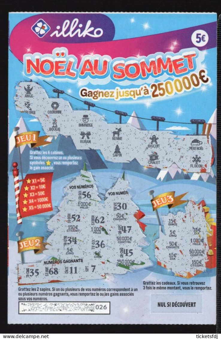 Grattage ILLIKO - NOEL AU SOMMET 88601 - FRANCAISE DES JEUX - Billetes De Lotería