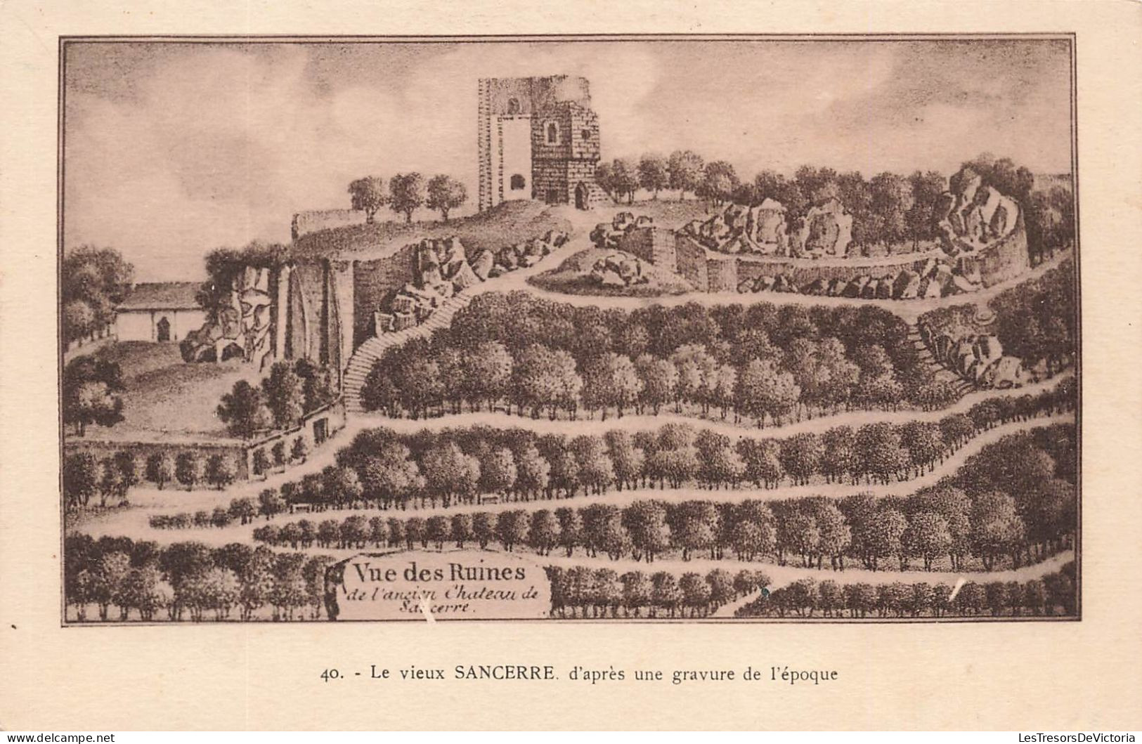 FRANCE - Le Vieux Sancerre - D'après Une Gravure De L'époque - Vue Des Ruines - Carte Postale Ancienne - Sancerre