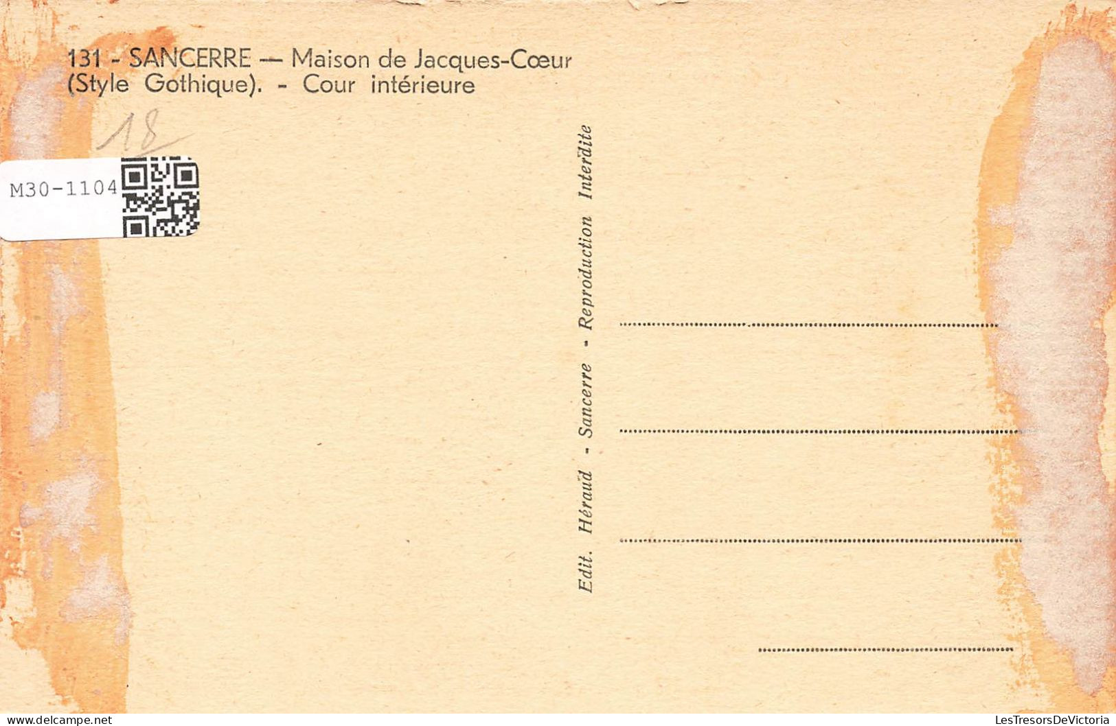 FRANCE - Sancerre - Maison De Jacques-Cœur - Cour Intérieur - Carte Postale Ancienne - Sancerre