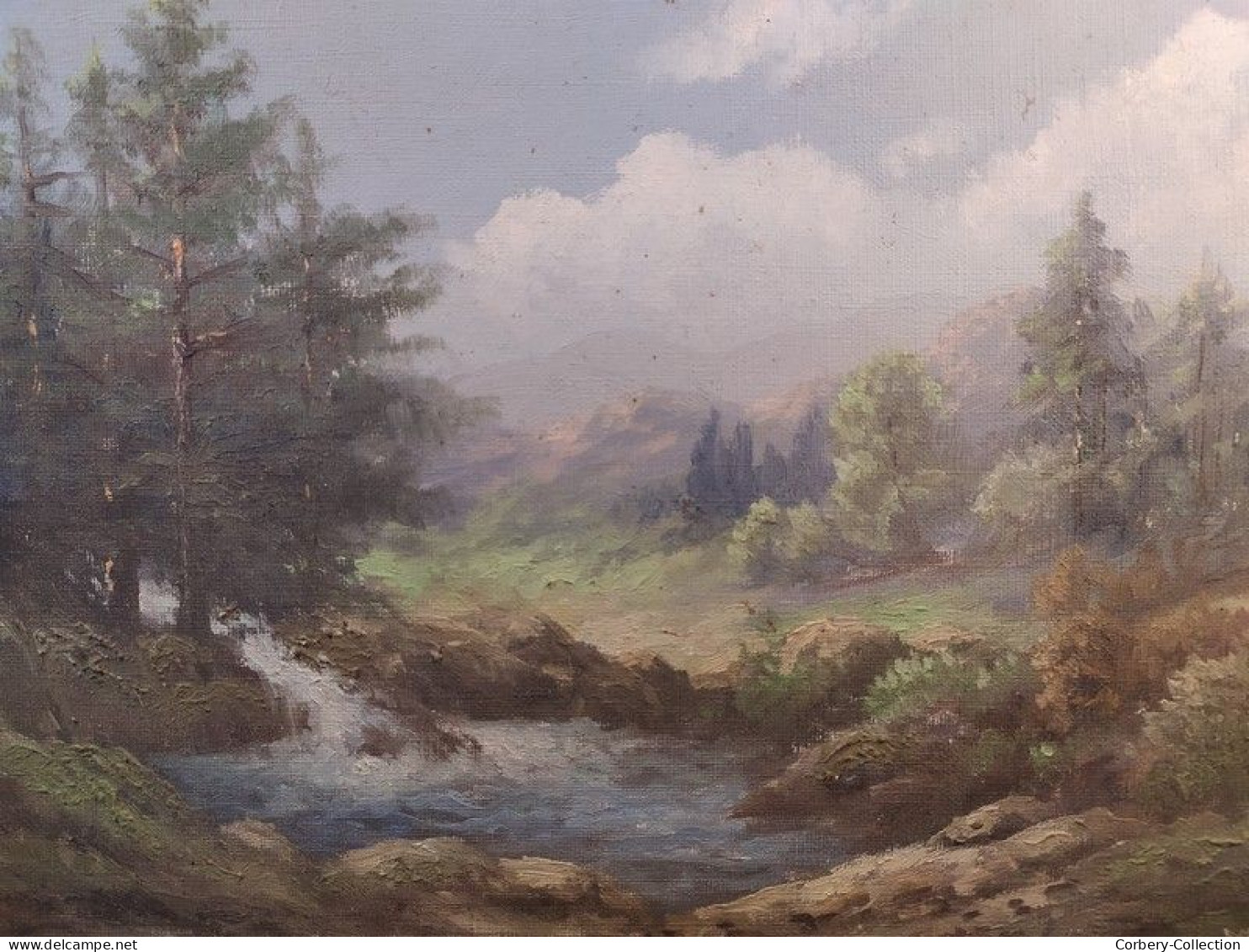 Tableau Paysage De Montagne Signé Wilmot Ou Wilmat - Olii