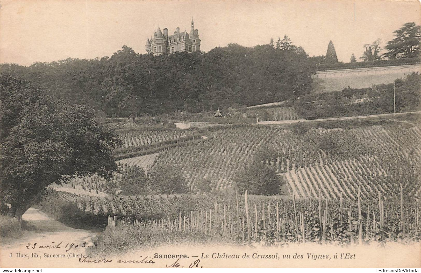 FRANCE - Massay - Le Château De Crussol - Vu Des Vignes - Carte Postale Ancienne - Massay