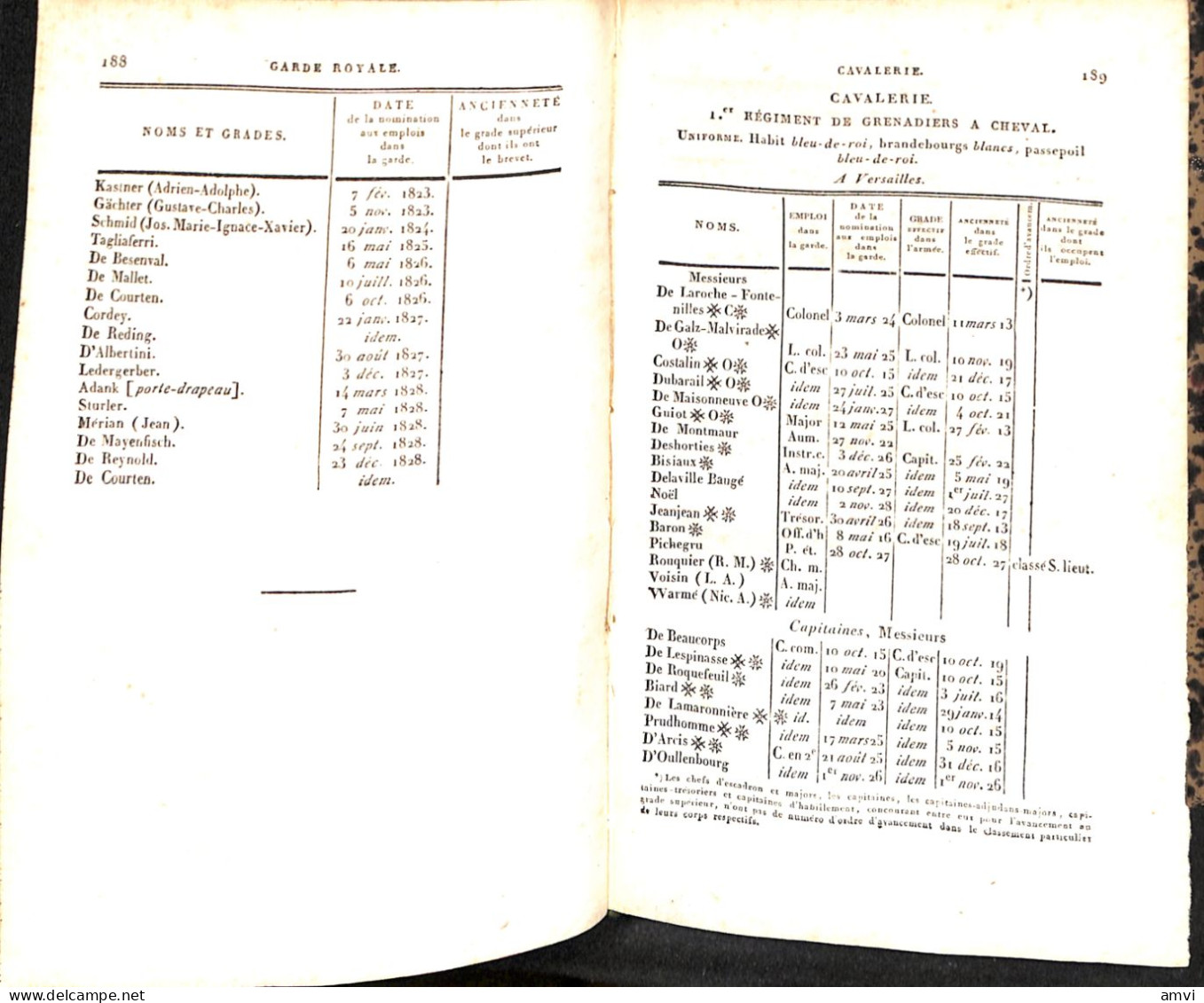 S01 - RARE! Annuaire De L'etat Militaire De La France Pour L'année 1829 - Français