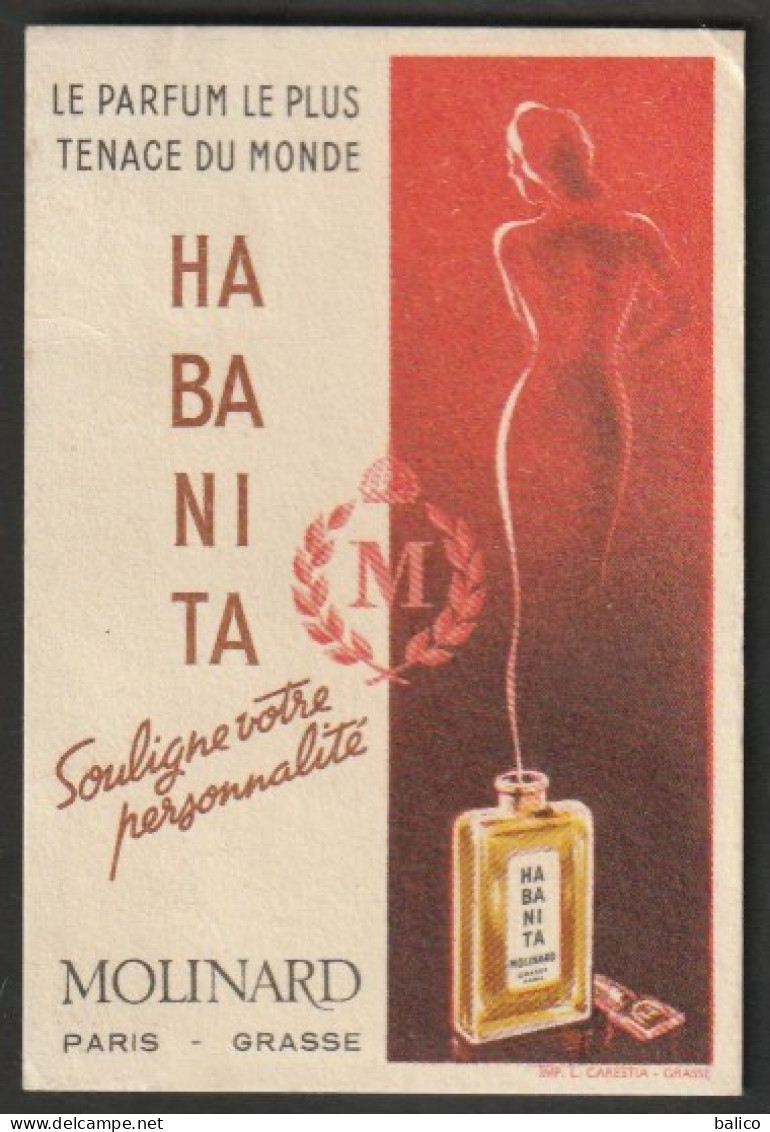 Carte Parfumée -  HABANITA  Molinard - Anciennes (jusque 1960)