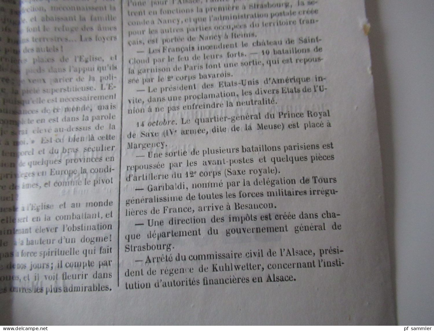 Guerre 1870 / Deutsch-Französischer Krieg / Zeitungen / Kriegberichte Fevrier 1871 / Moniteur Officiel Journal Quotidie