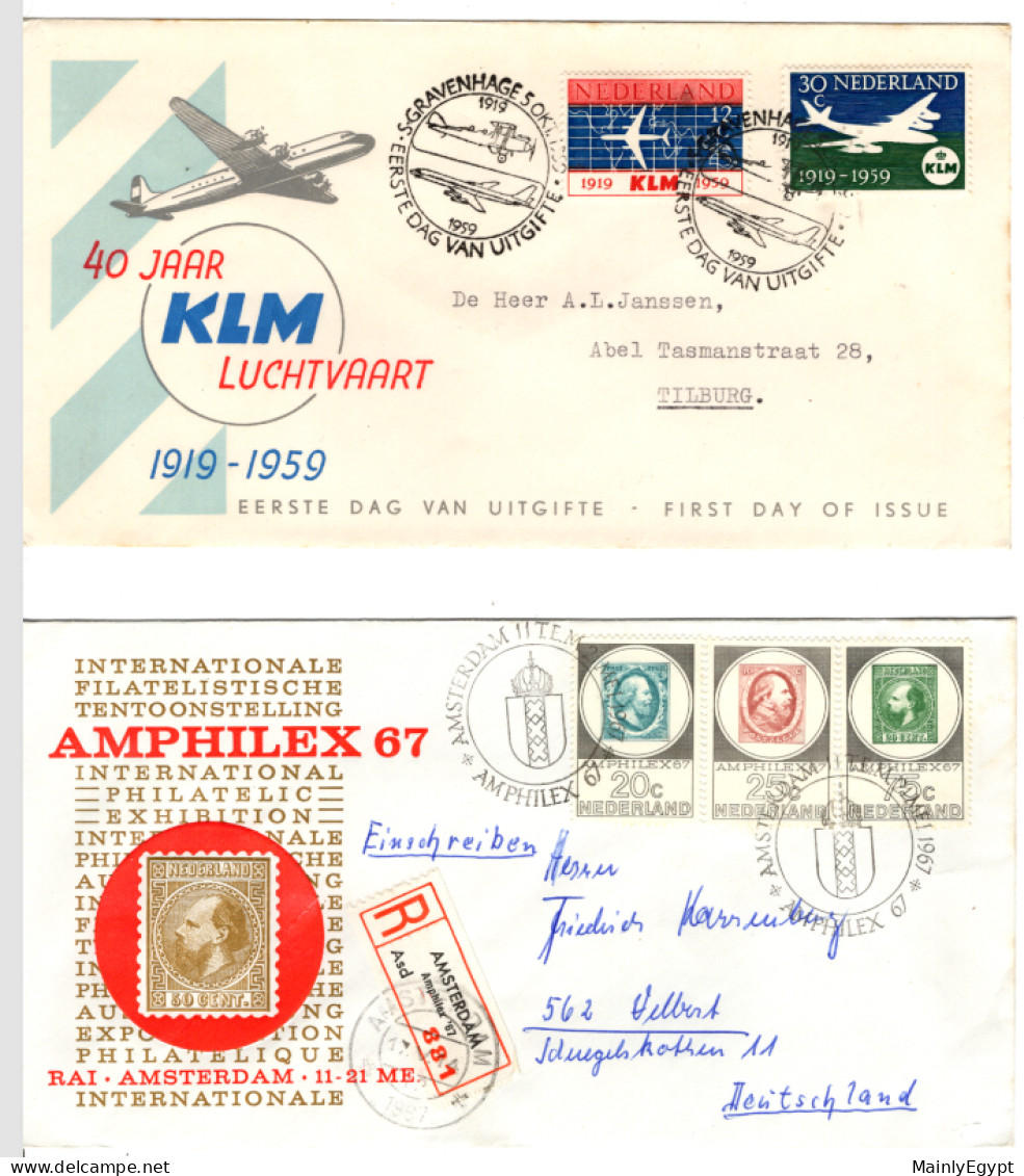 NETHERLANDS - Good lot of 33 covers - mainly FDCs - 1950s-1960s  windmills, youth, birds, airmail, animals