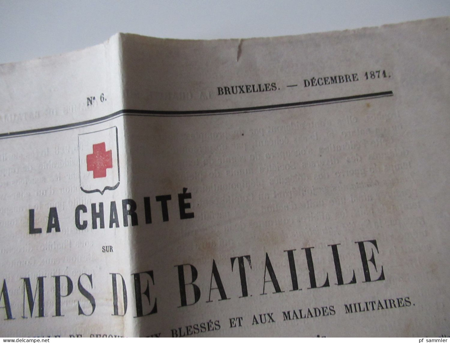 Guerre 1870 / Deutsch-Französischer Krieg Zeitung Croix Rouge La Charité Sur Les Champs De Bataille Bruxelles 12.1871 - Français