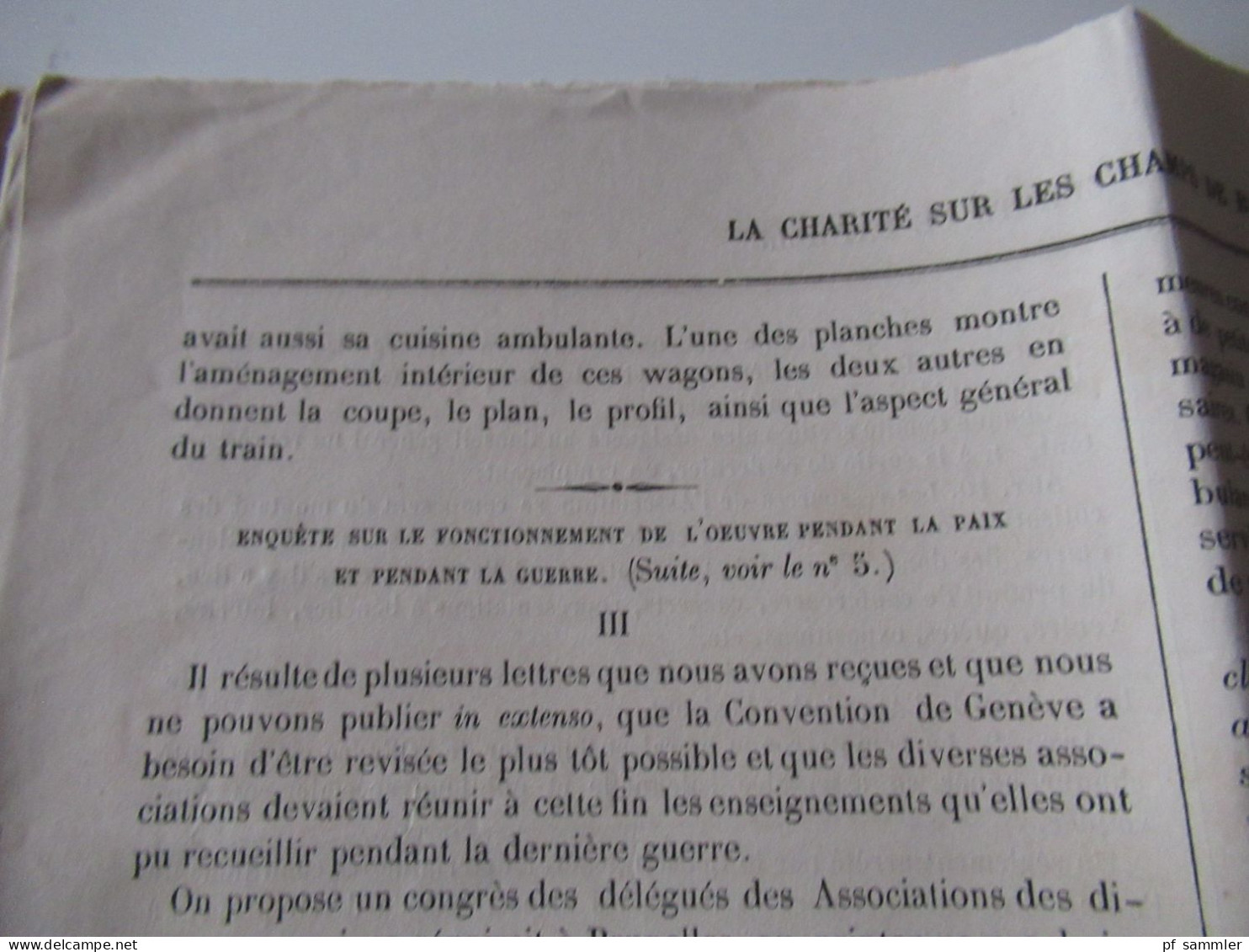 Guerre 1870 / Deutsch-Französischer Krieg Zeitung Croix rouge La Charité sur Les Champs de Bataille Bruxelles 12.1871