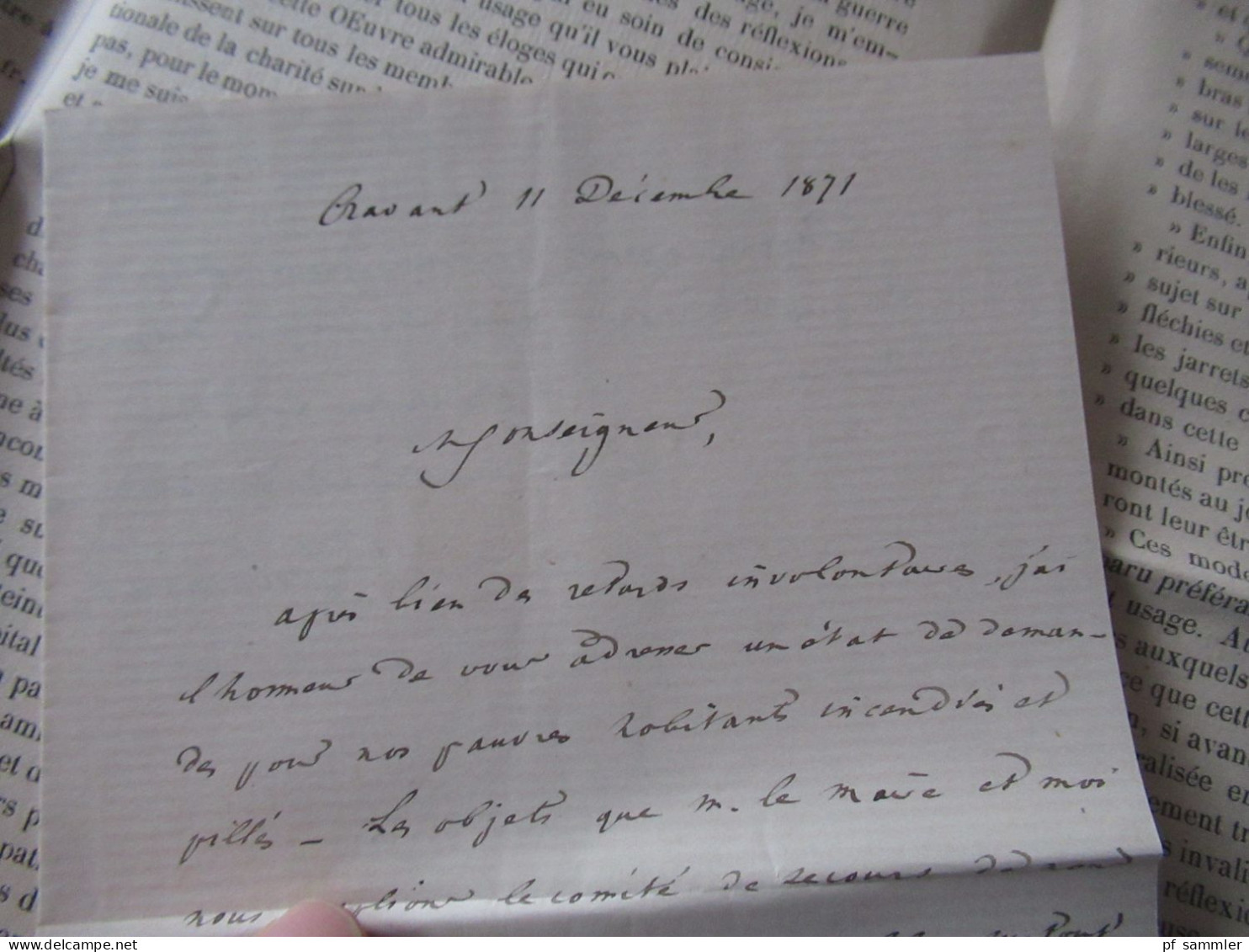 Guerre 1870 / Deutsch-Französischer Krieg Zeitung Croix rouge La Charité sur Les Champs de Bataille Bruxelles 12.1871