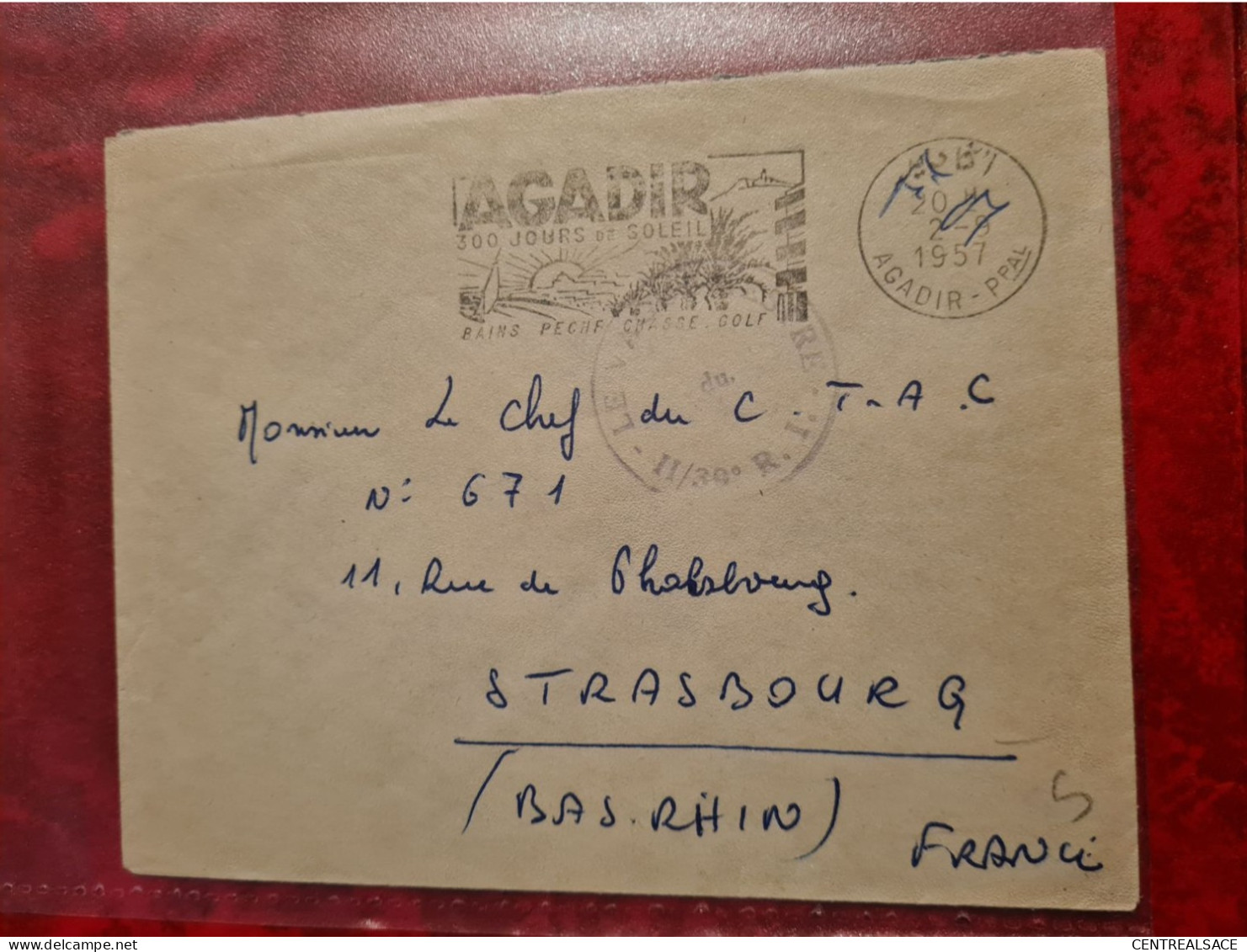 LETTRE FM AGADIR 1957 FLAMME AGADIR - Other & Unclassified