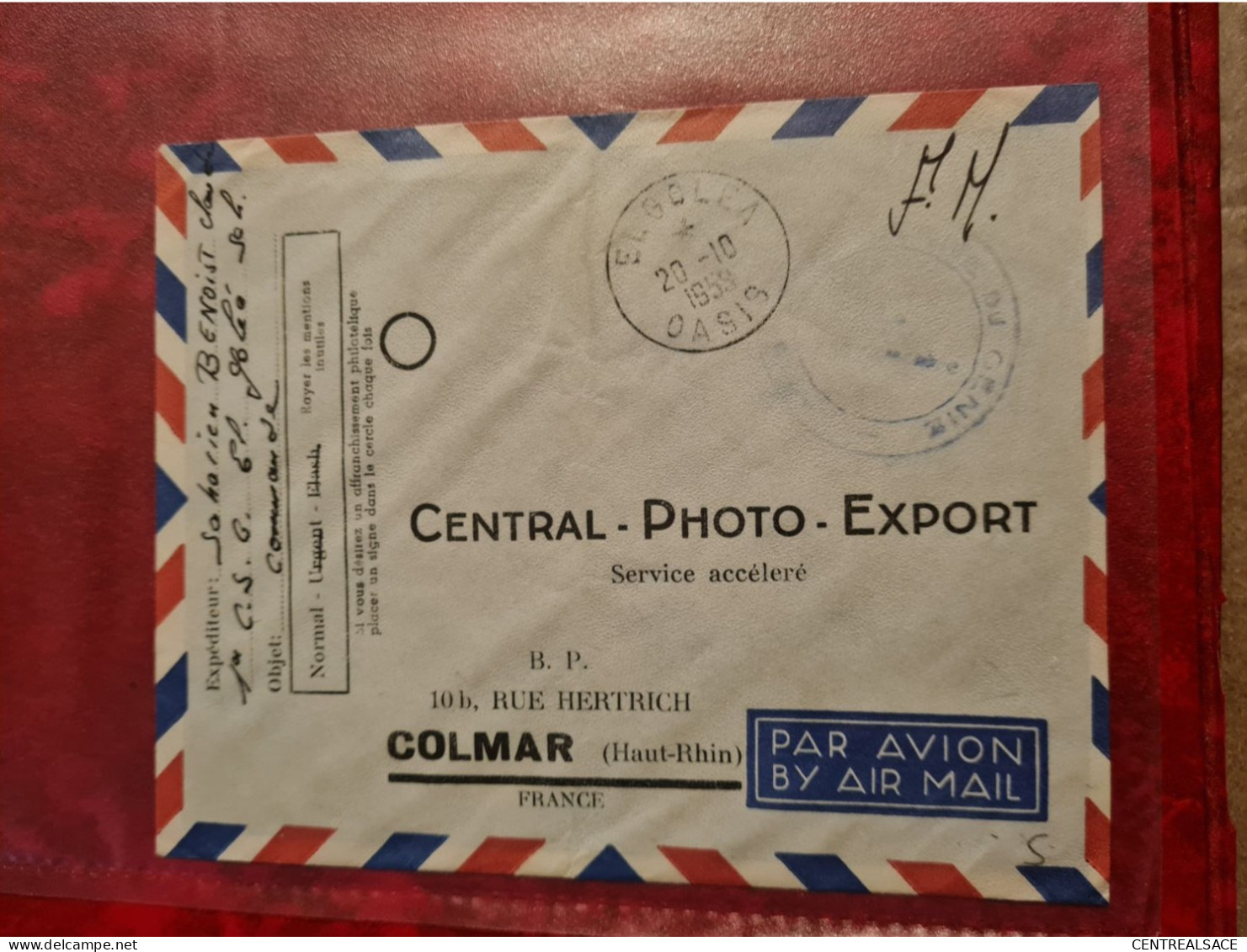 LETTRE FM ELGOLEA OASIS EL GOLEA OASIS  POUR COLMAR 1959 - Other & Unclassified