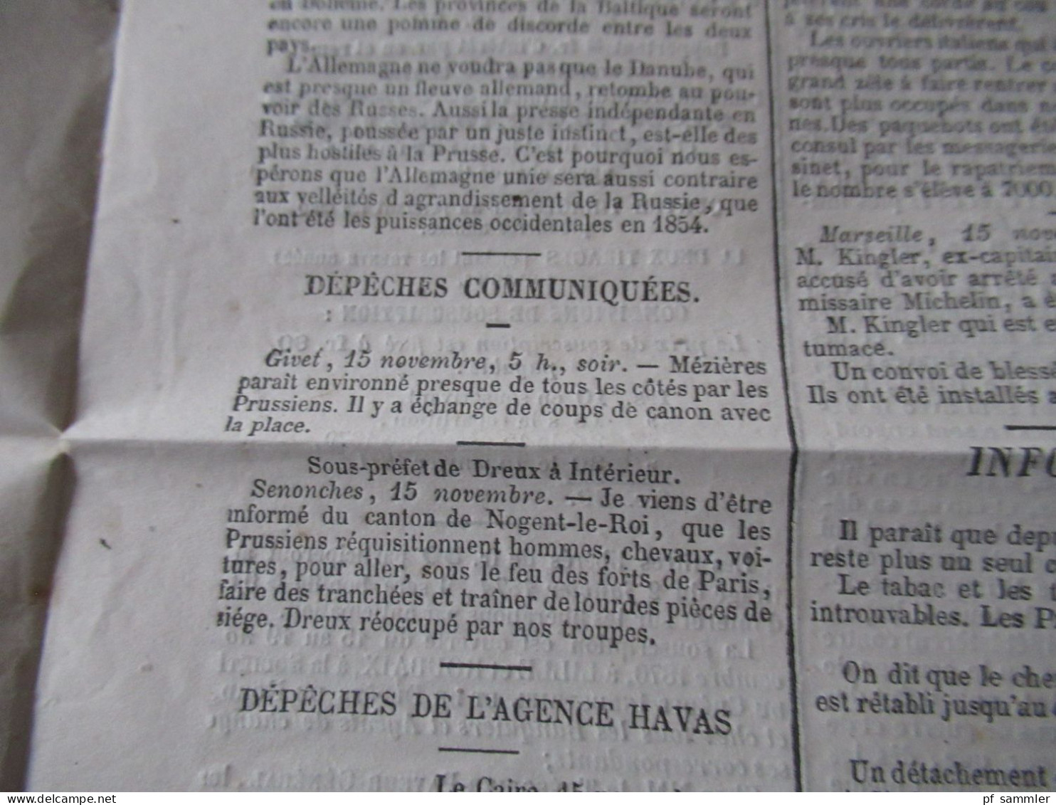 Guerre 1870 Deutsch-Französischer Krieg 2 Zeitungen Le Moniteur Universel Gazette nationale fondée en 1789 Ballon Montè