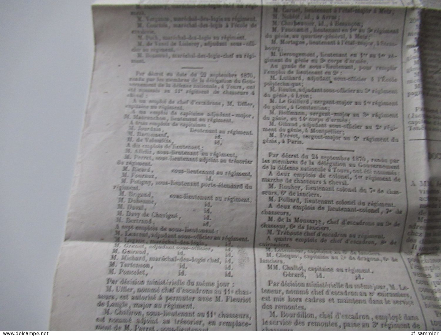 Guerre 1870 Deutsch-Französischer Krieg 2 Zeitungen Le Moniteur Universel Gazette nationale fondée en 1789 Ballon Montè