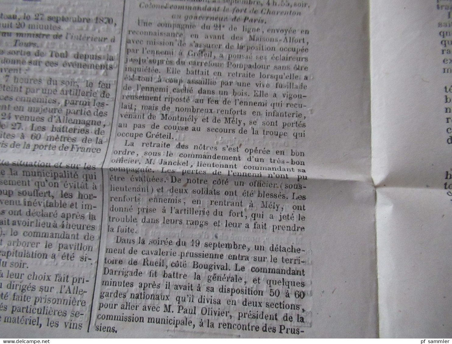 Guerre 1870 Deutsch-Französischer Krieg 2 Zeitungen Le Moniteur Universel Gazette nationale fondée en 1789 Ballon Montè