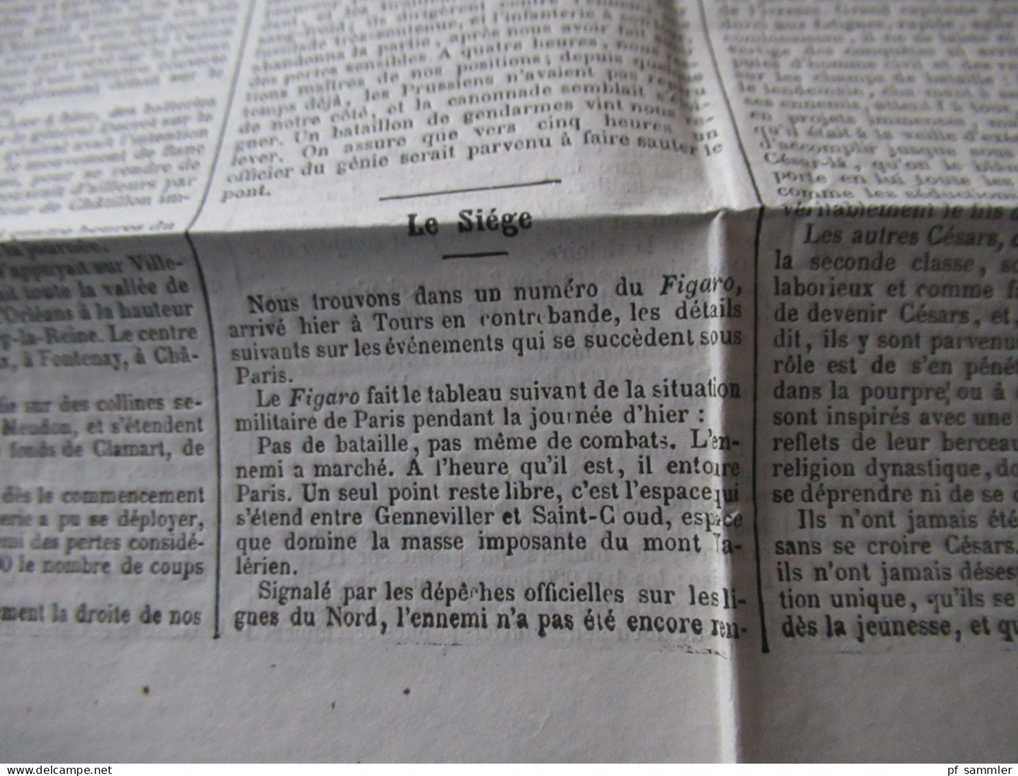 Guerre 1870 Deutsch-Französischer Krieg 2 Zeitungen Le Moniteur Universel Gazette nationale fondée en 1789 Ballon Montè