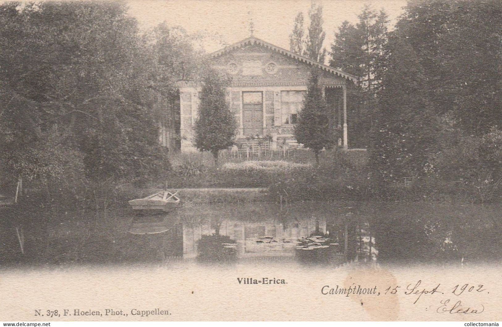 3 Oude Postkaarten Calmpthout Kalmthout Kerkeneind 1901 Villa Erica 1902  Kerk  1909   Hoelen - Kalmthout