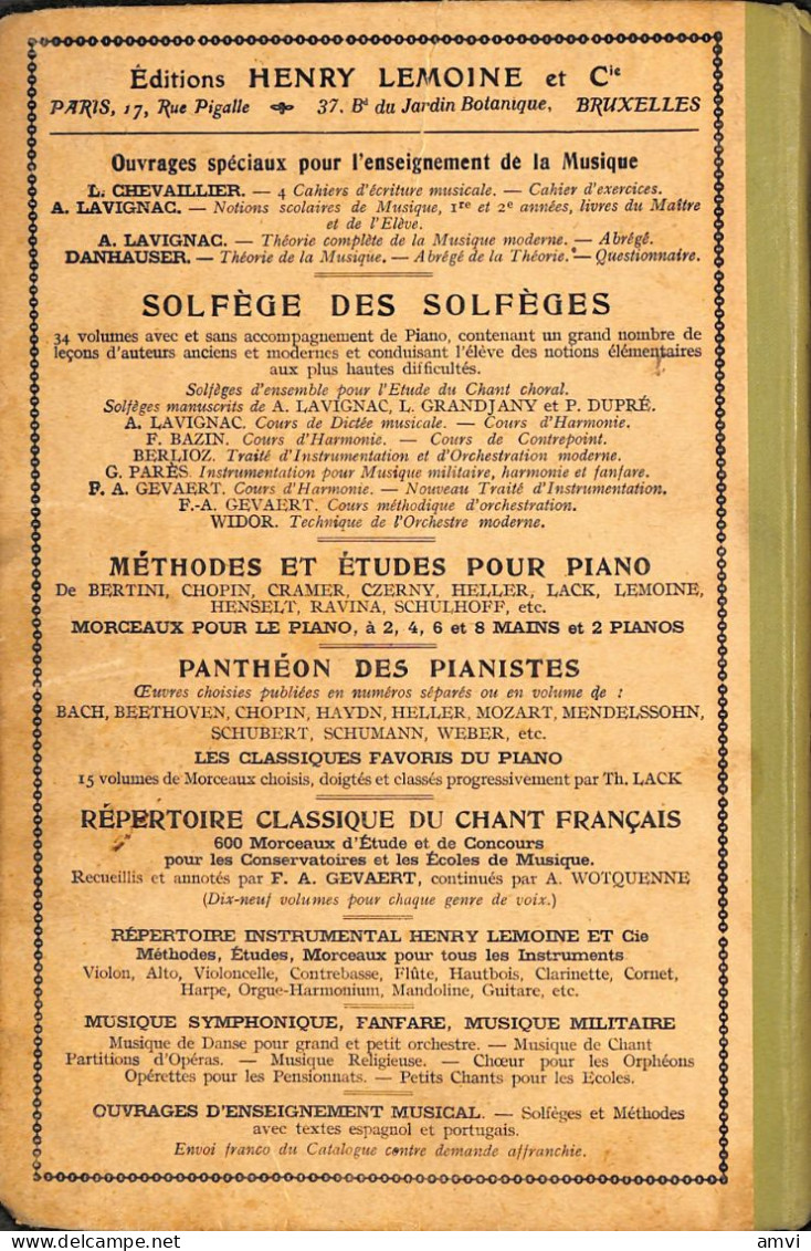 Notions Scolaires De Musique Par A. Lavignac, 1905 - Musica