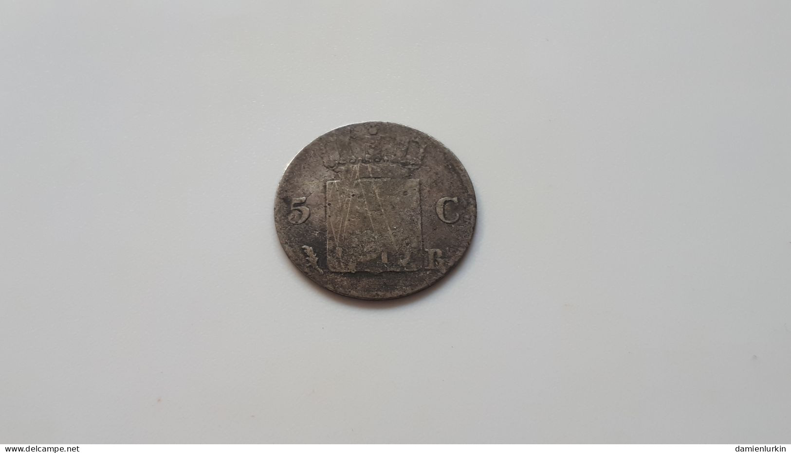 GUILLAUME PREMIER RARE 5 CENTS 1828 B BRUXELLES ARGENT ONLY 397.000 EXEMPLAIRES !  COTES : 75€-185€-350€-600€ - 1815-1840: Willem I