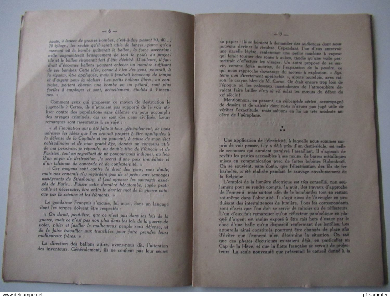 Frankreich 1915 Heft Le Siege de Paris et les Inventeurs par C. de Watteville Paris 1915