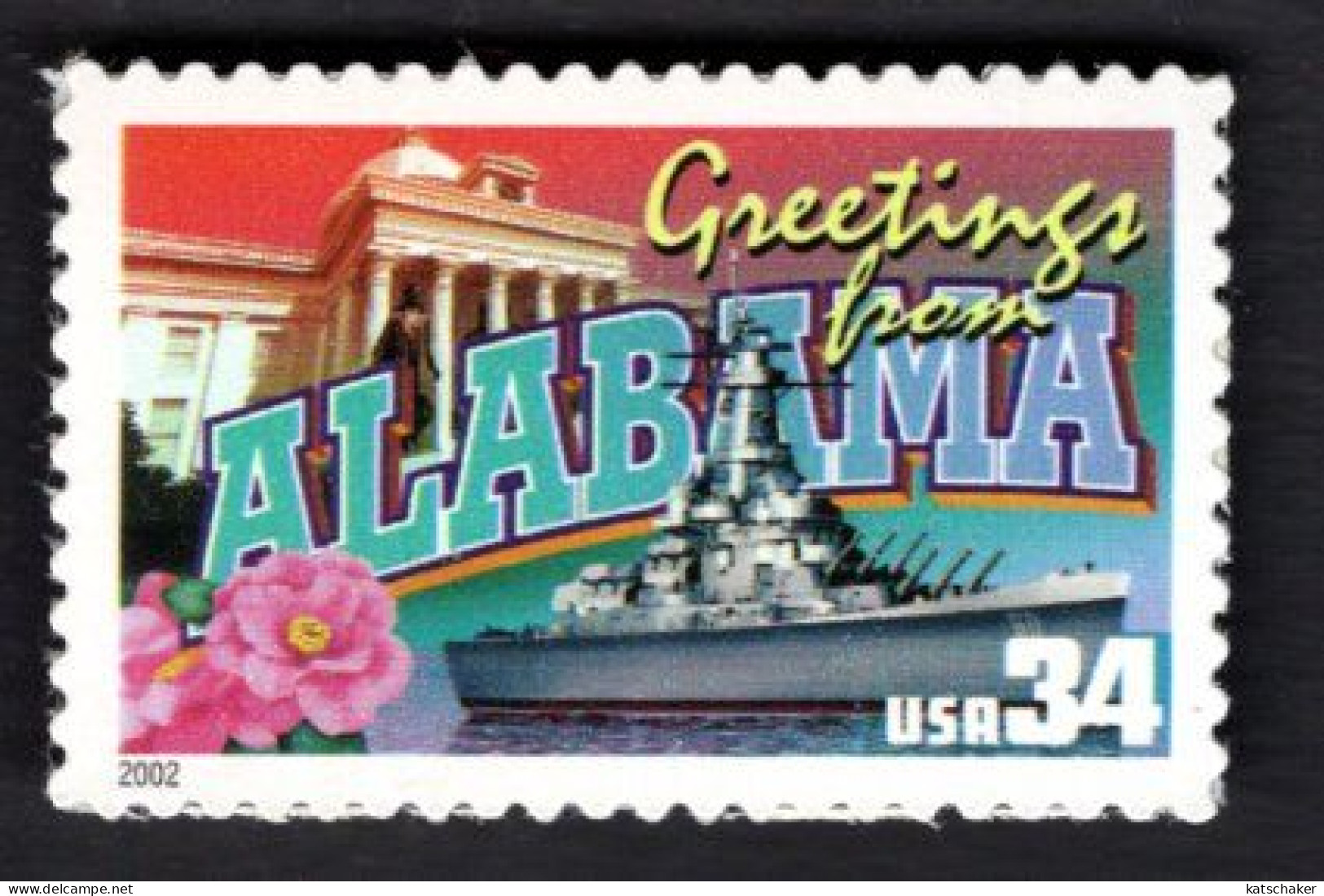 1938298704 2002 SCOTT 3561 (XX) POSTFRIS MINT NEVER HINGED  -  GREETINGS FROM AMERICA - ALABAMA - Neufs