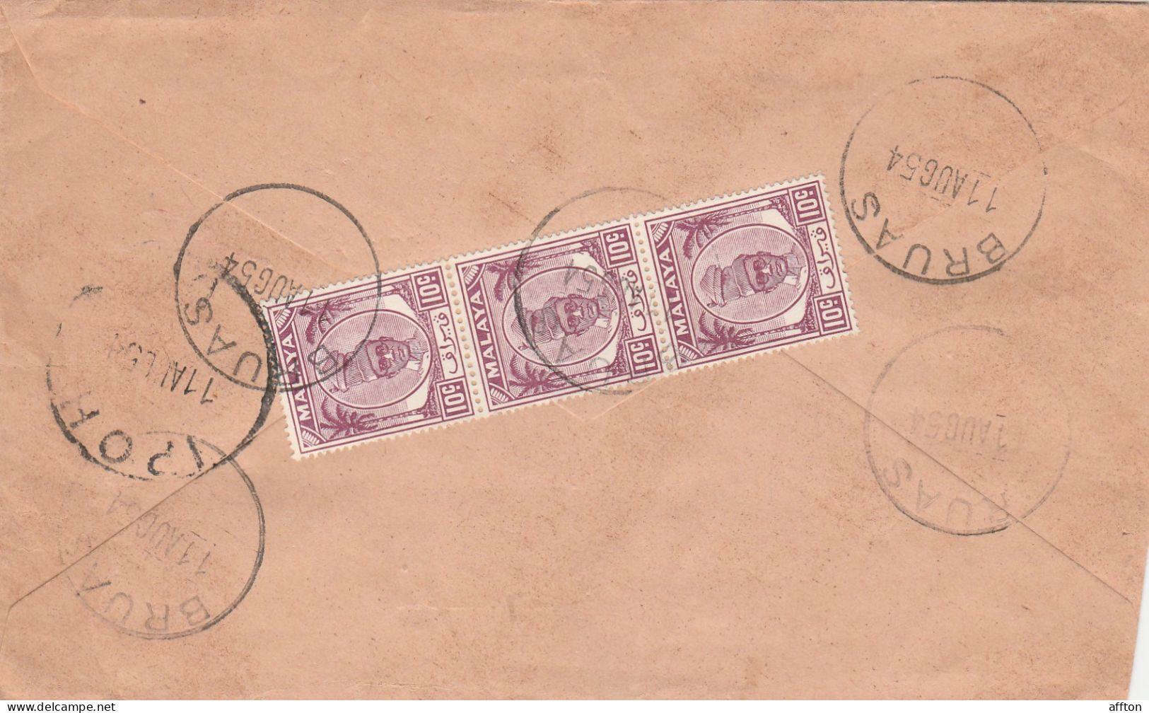 Bruas Malaysia 1954 Registered Cover Mailed - Federated Malay States