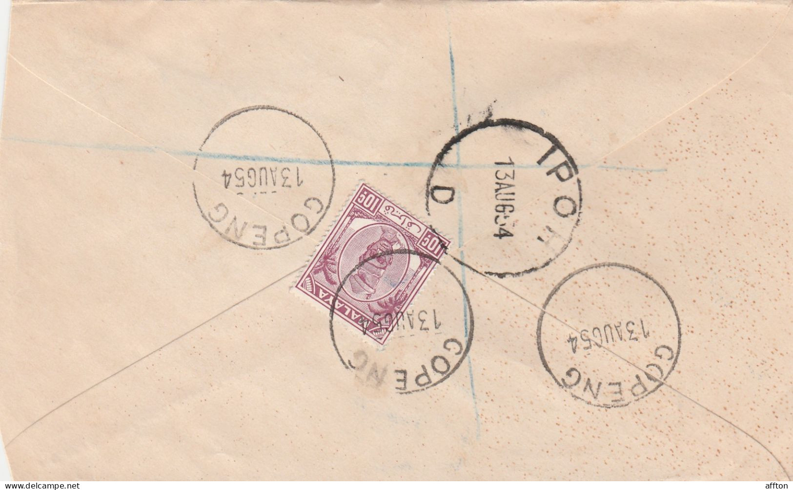 Gopeng Malaysia 1954 Registered Cover Mailed - Federated Malay States