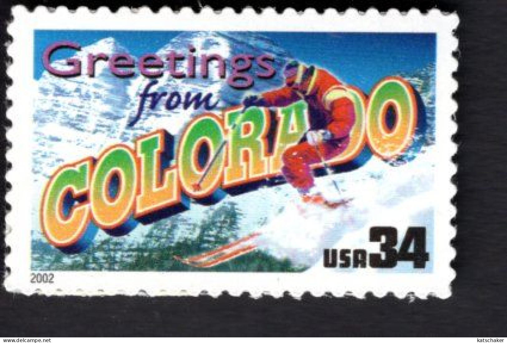 1938300474 2002 SCOTT 3566 (XX) POSTFRIS MINT NEVER HINGED  -  GREETINGS FROM AMERICA - COLORADO - Neufs