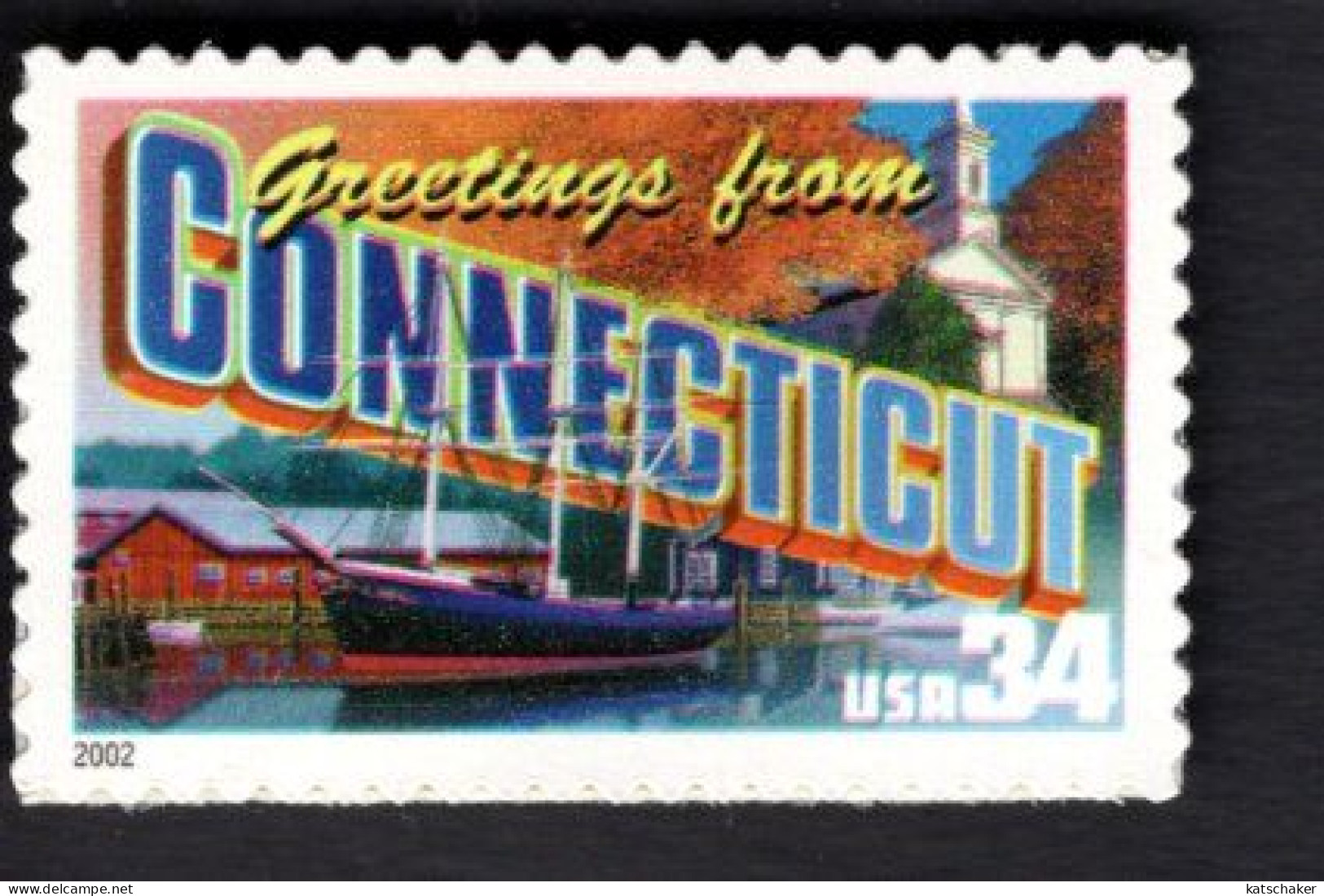 1938300579 2002 SCOTT 3567 (XX) POSTFRIS MINT NEVER HINGED  -  GREETINGS FROM AMERICA - CONNECTICUT - Ongebruikt