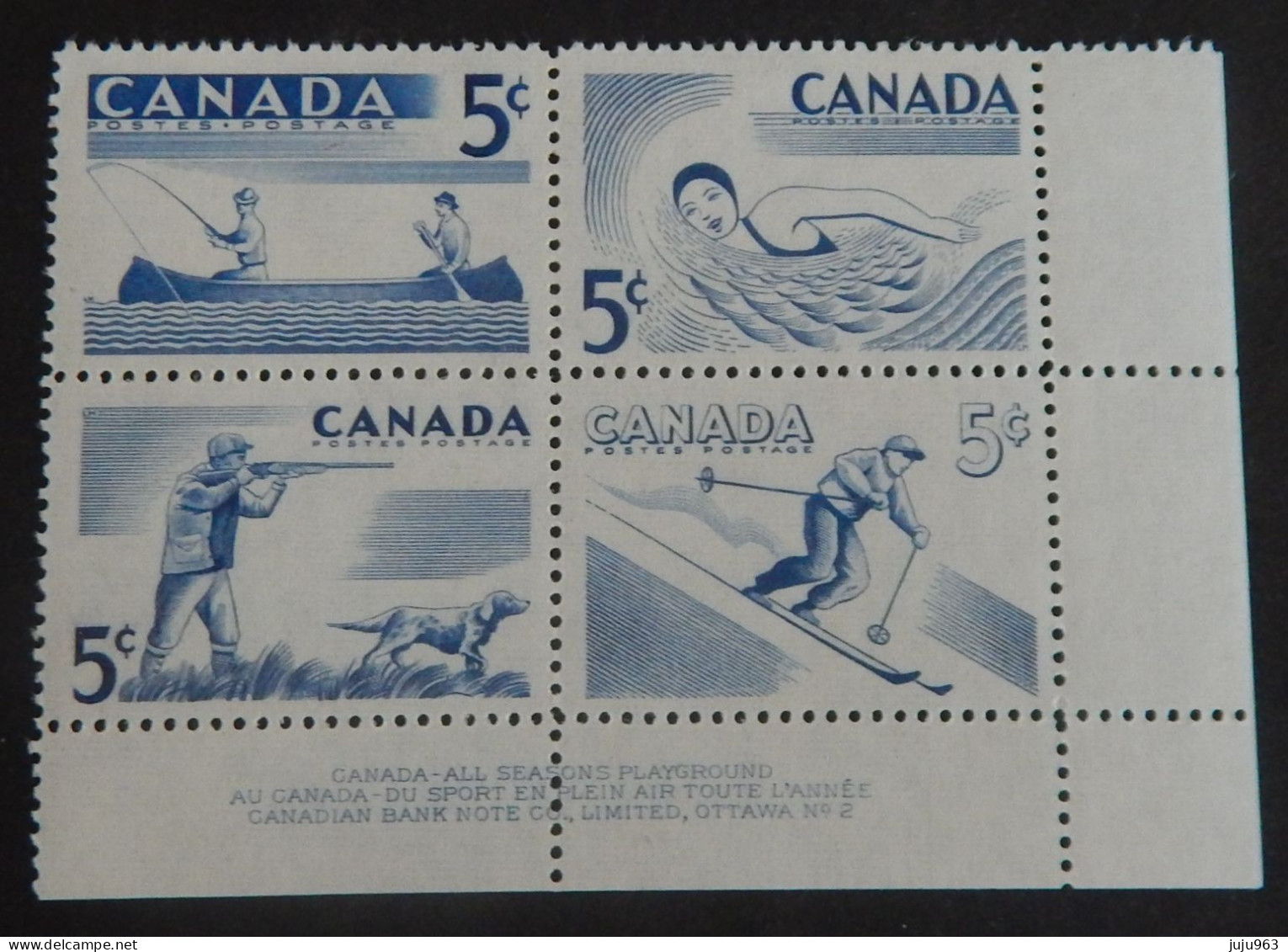 CANADA YT 292/295 NEUFS**MNH AVEC BDF "SPORTS EN PLEIN AIR"  ANNÉE 1957 - Unused Stamps