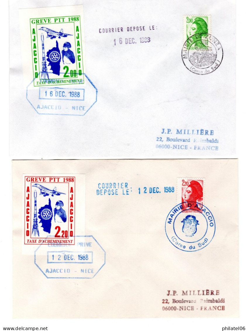 FRANCE  LETTRES DE GREVE DE CORSE 1988  AJACCIO - Documenti