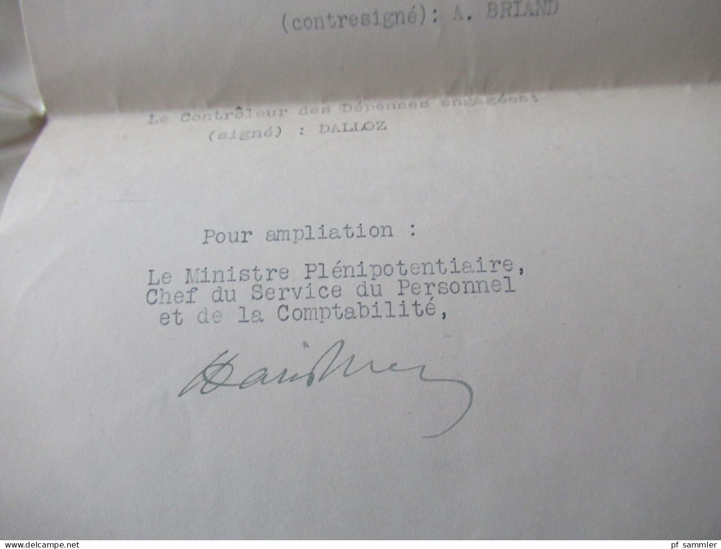 Frankreich 1929 Umschlag und Stempel Ministere Des Affaires Etrangeres / Mit Inhalt und Autographen! Interessant ?!