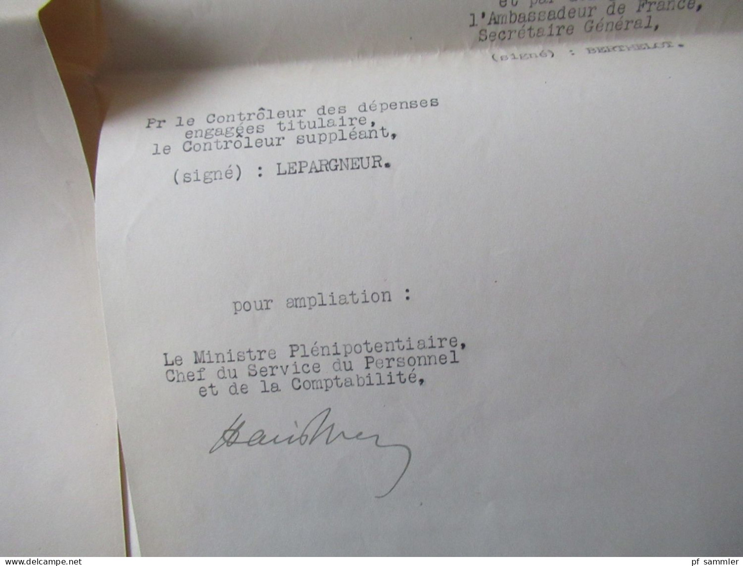 Frankreich 1929 Umschlag und Stempel Ministere Des Affaires Etrangeres / Mit Inhalt und Autographen! Interessant ?!