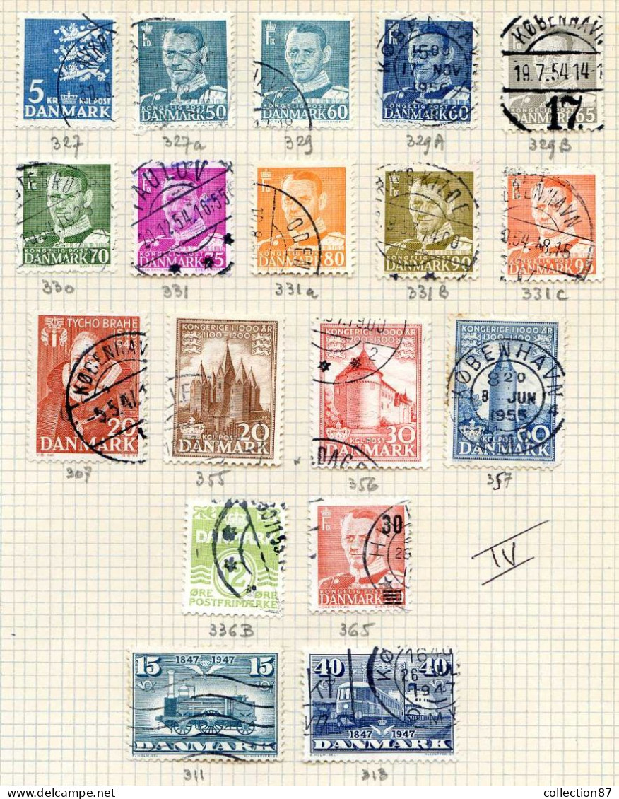 Réf 79 < DANEMARK < LOT 111 Valeurs * Et Ø Used - Oblitérés + MH * < Cote 187.00 € < Numero Yvert Danmark - Collections