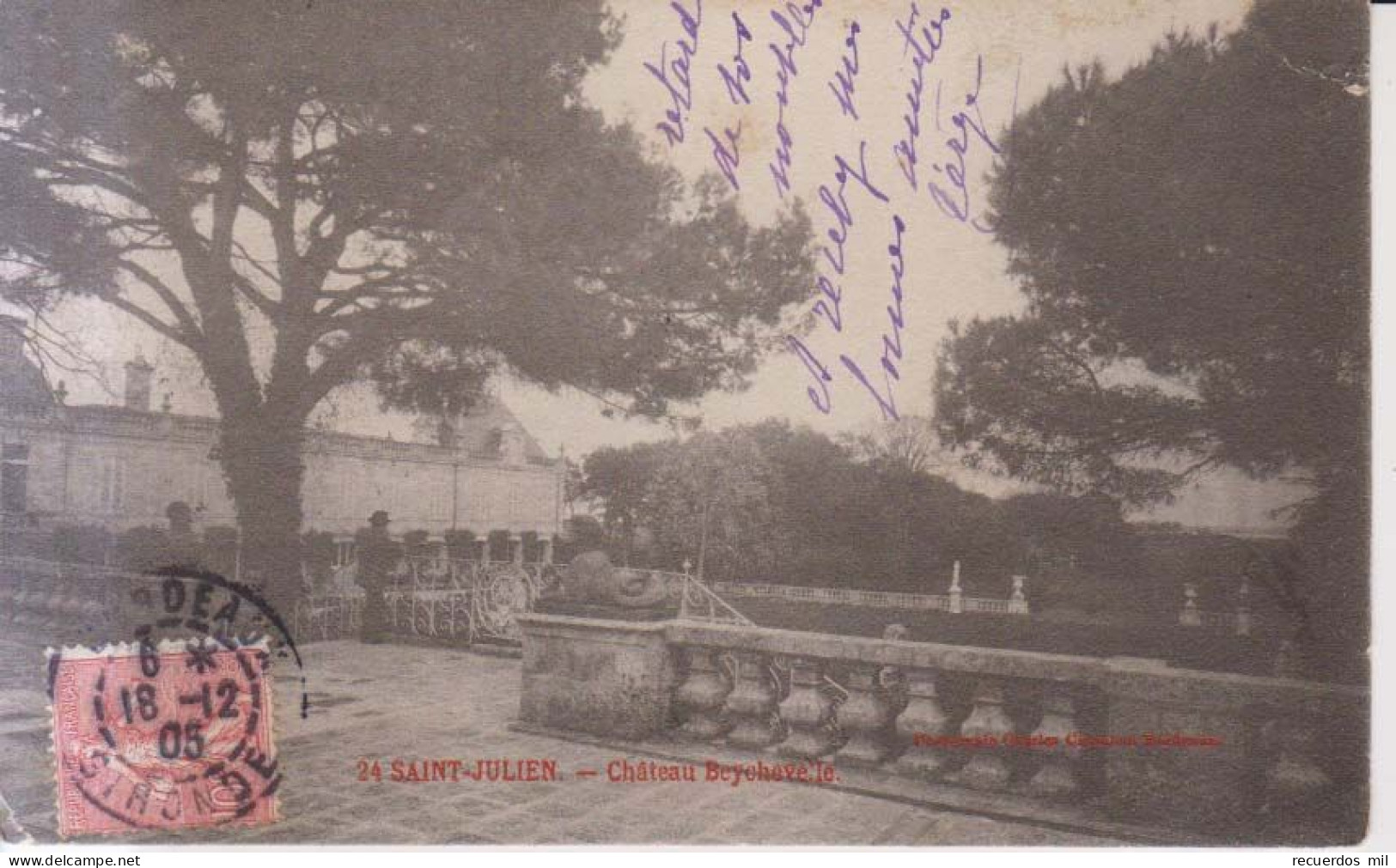 Saint Julien Chateau De Beychevelle    Carte Postale Animee   1905 - Lesparre Medoc