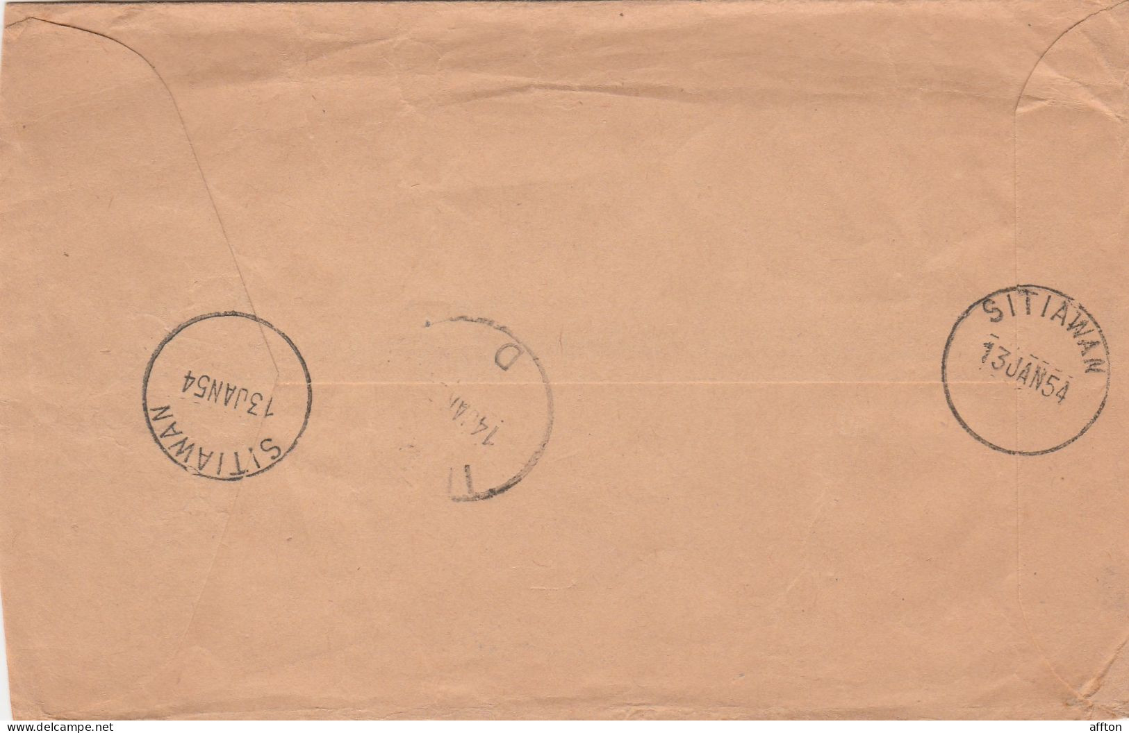 Sitiawan Malaysia 1954 Registered Cover Mailed - Federated Malay States