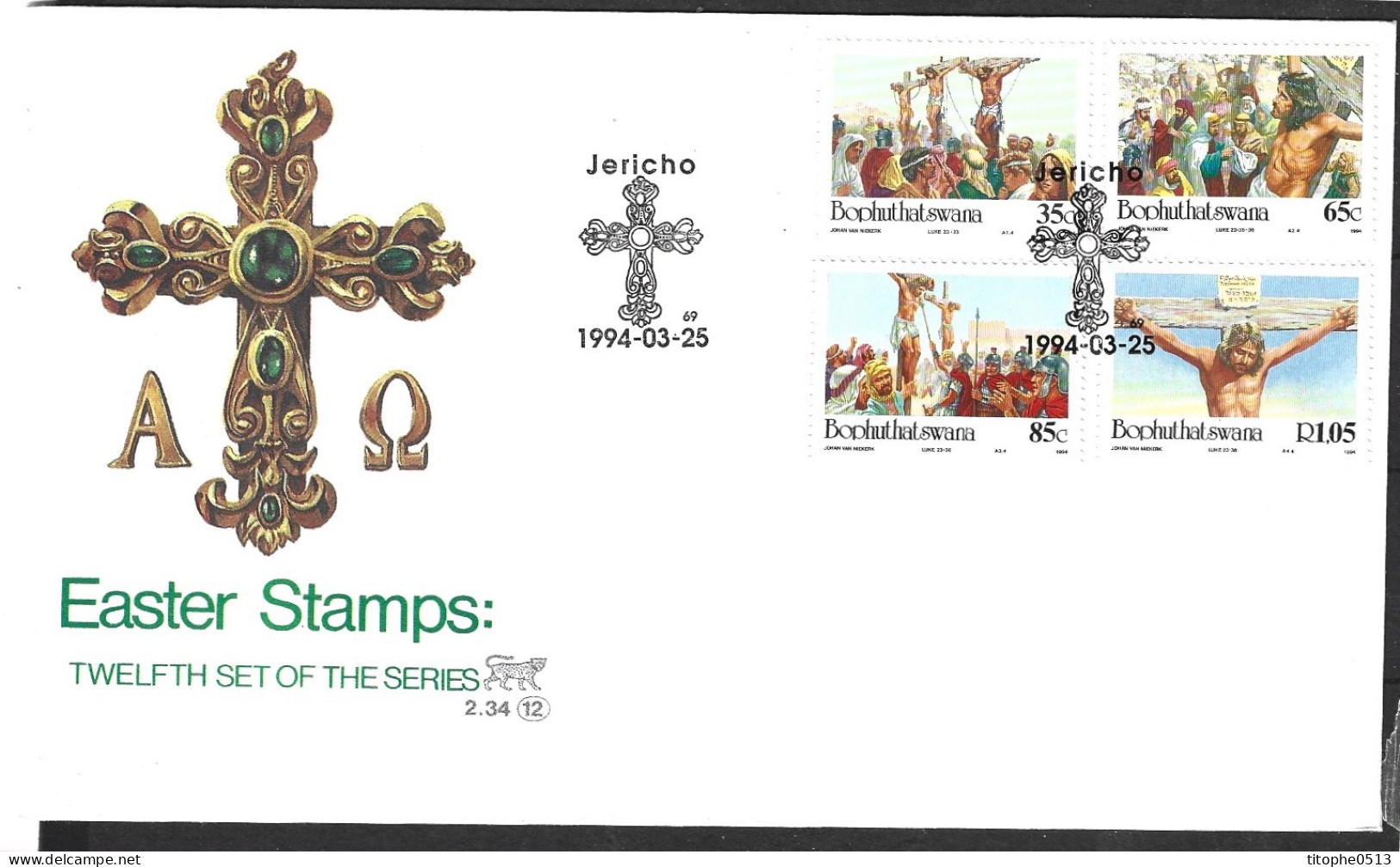 BOPHUTHATSWANA. N°306-9 Sur Enveloppe 1er Jour (FDC) De 1994. Pâques/La Passion De Jésus-Christ. - Easter