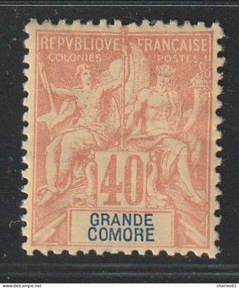 GRANDE COMORE - N°10 * (1897) 40c Rouge-orange - Neufs