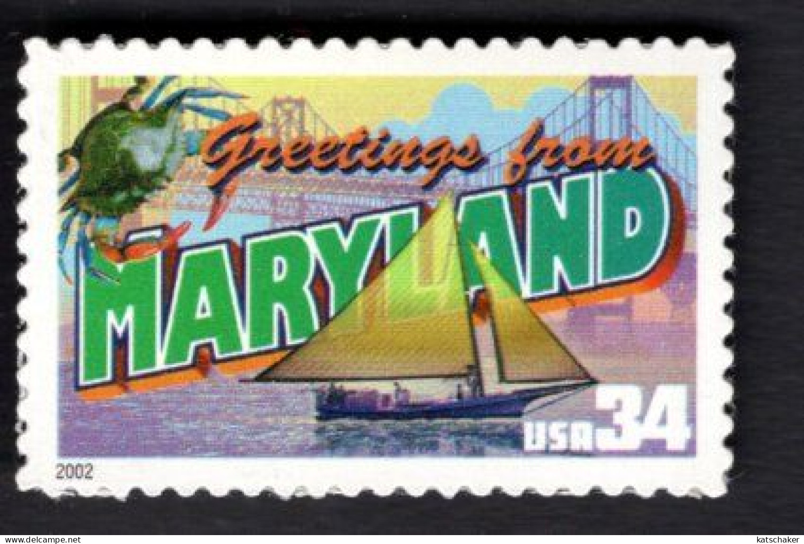 1938303867 2002 SCOTT 3580 (XX) POSTFRIS MINT NEVER HINGED  -  GREETINGS FROM AMERICA - MARYLAND - Unused Stamps