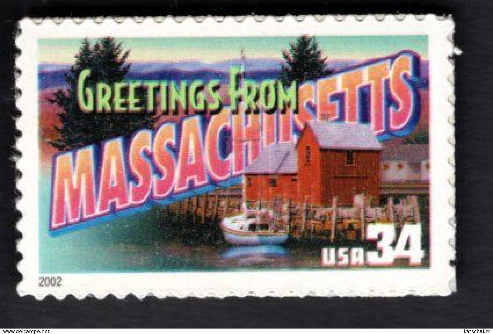 1938303960 2002 SCOTT 3581 (XX) POSTFRIS MINT NEVER HINGED  -  GREETINGS FROM AMERICA - MASSACHUSETTS - Neufs