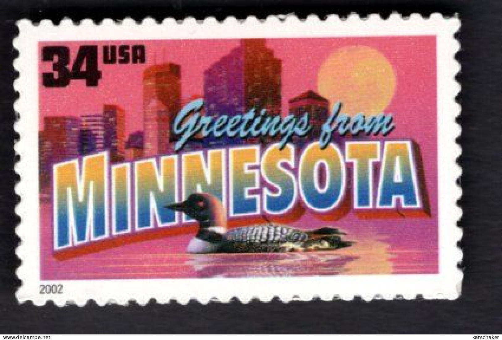 1938304152 2002 SCOTT 3583 (XX) POSTFRIS MINT NEVER HINGED  -  GREETINGS FROM AMERICA - MINNESOTA - Neufs