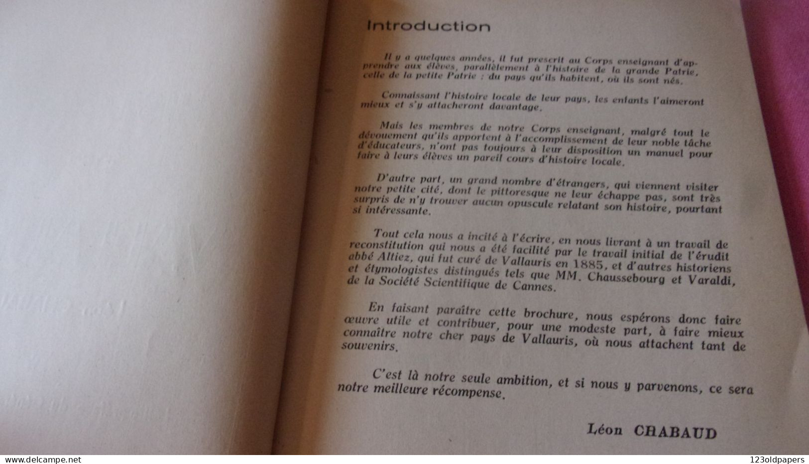 1952 LEON CHABAUD HISTOIRE DE VALLAURIS DONT STADE FOOT EQUIPE - Côte D'Azur