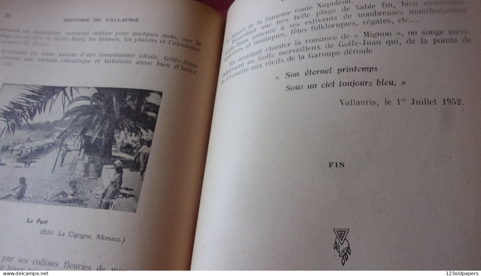 1952 LEON CHABAUD HISTOIRE DE VALLAURIS DONT STADE FOOT EQUIPE - Côte D'Azur