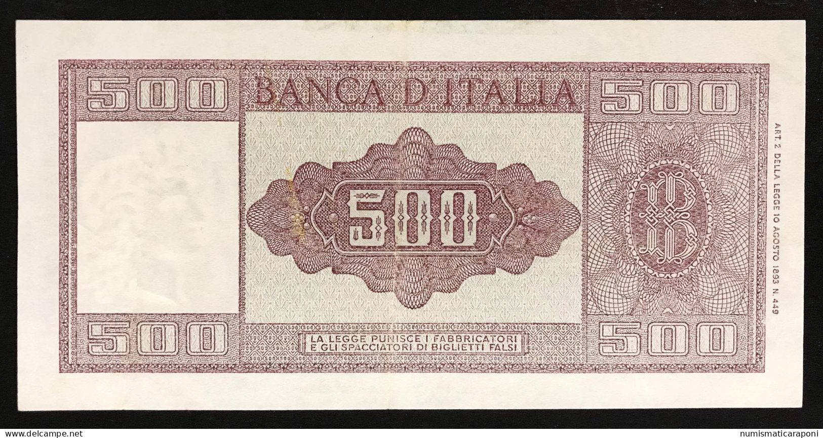 500 Lire Italia 23 03 1961 Bb/spl Pressata LOTTO 2197 - 500 Lire