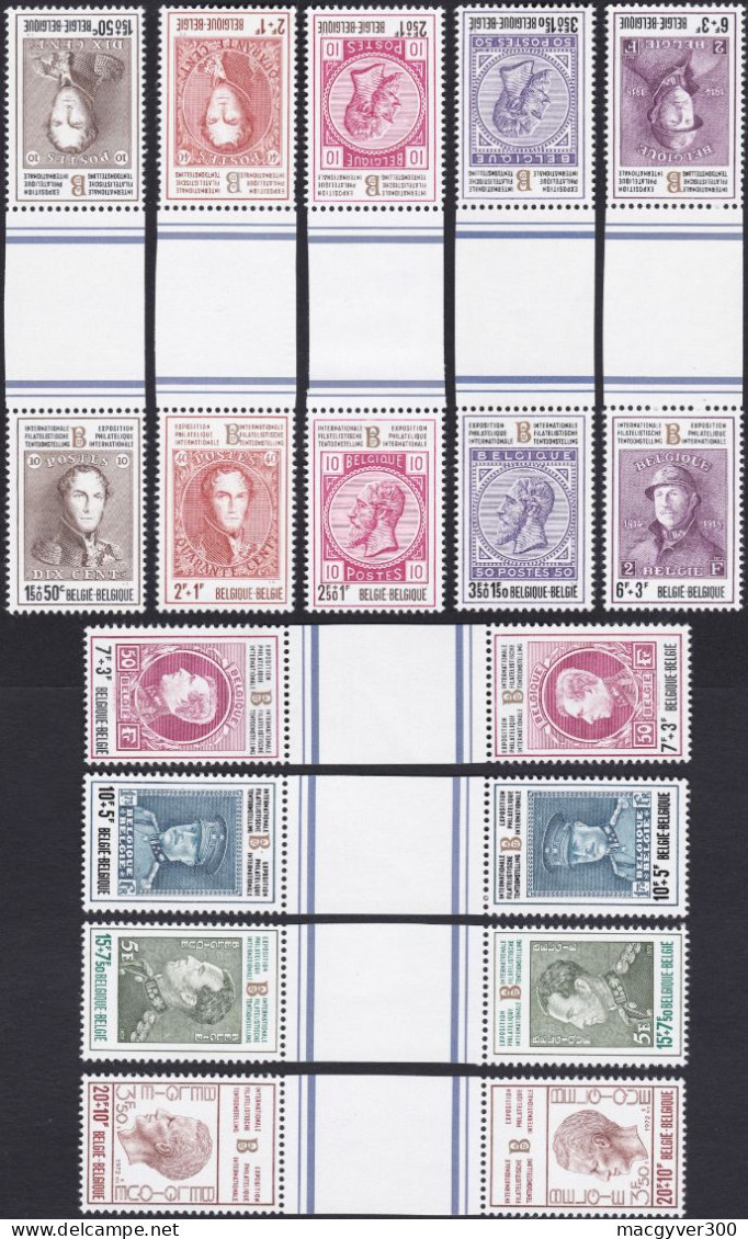 BELGIQUE, 1972, Belgica 72 ( COB KT23 Au 31**) - Tête-bêche [KP] & Inter-panels [KT]